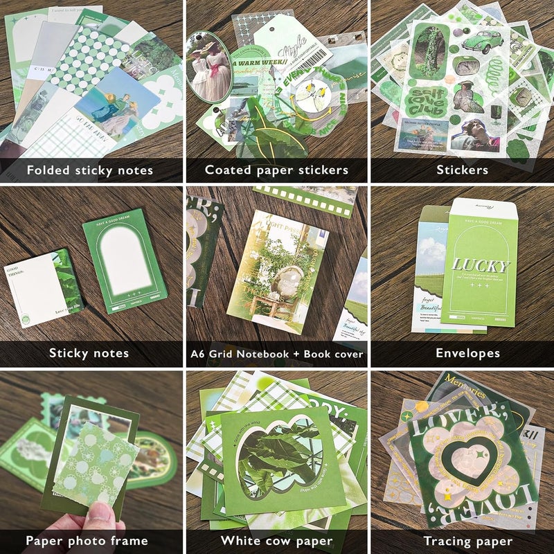 Aromoty Scrapbooking Supplies Kit, Garden Cottage Aesthetic Vintage Scrapbook Kit for Bullet Junk Journal A6 Grid Notebook Journaling Supplies Flower DIY Craft Birthday Gifts for Women Kid Teen Girl - Image 4